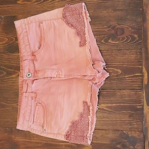 Pink Denim Shorts